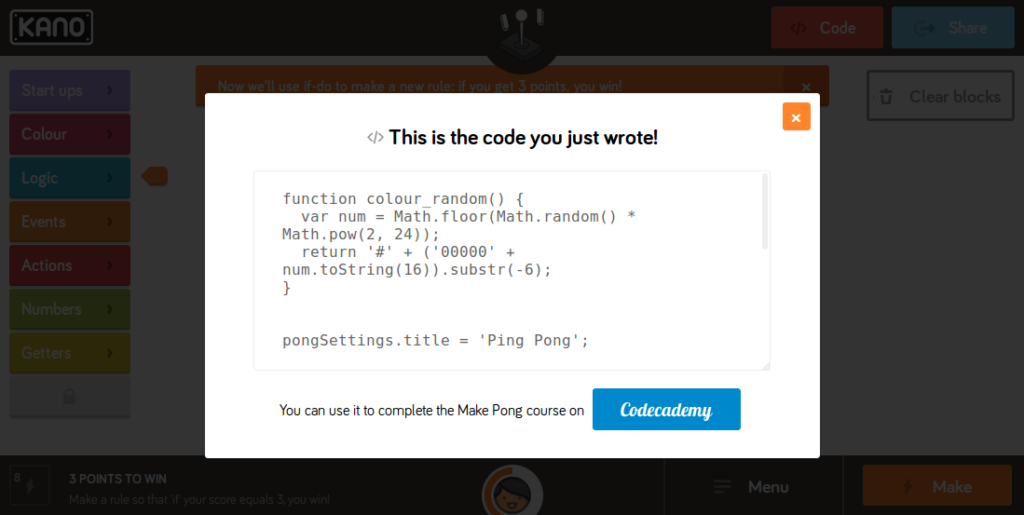 كود بونج في كانو باستخدام سكراتش